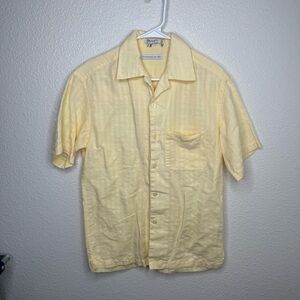 Geoffrey Beene Men's Light Yellow Casual Button Down Shirt